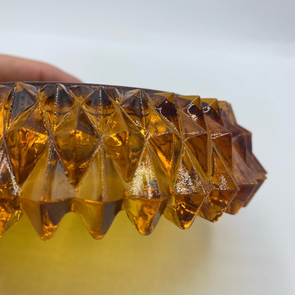 Antique Other Vintage Brown Glass Candle Holder Ashtray Retro